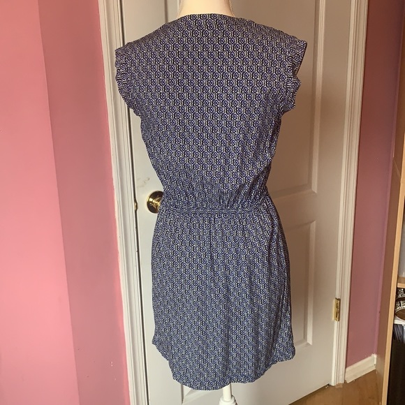 LOFT Aztec print mini sleeveless dress elastic waist buttoned front size XSP - Picture 7 of 10